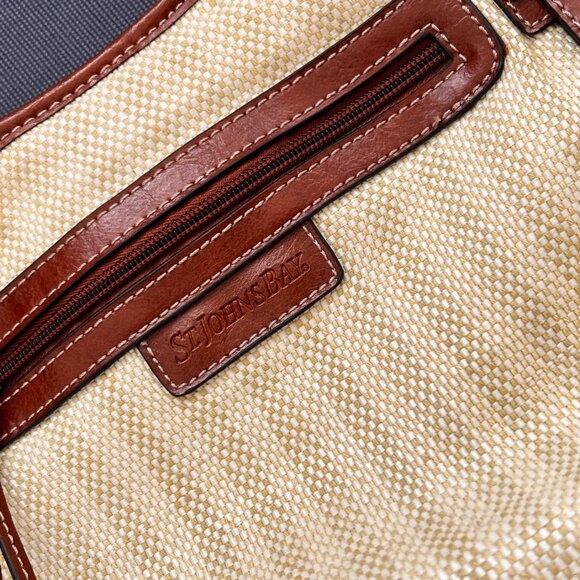 St John's Bay Gabby Shopper Straw Tweed Handbag Purse - Picture 4 of 5